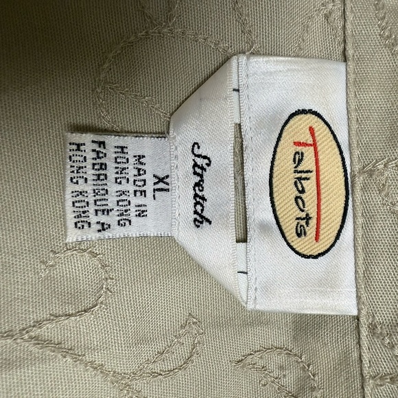 Talbots Beige Embroidered Zip Jacket Size XL Lightweight Spring Coat - Picture 3 of 5
